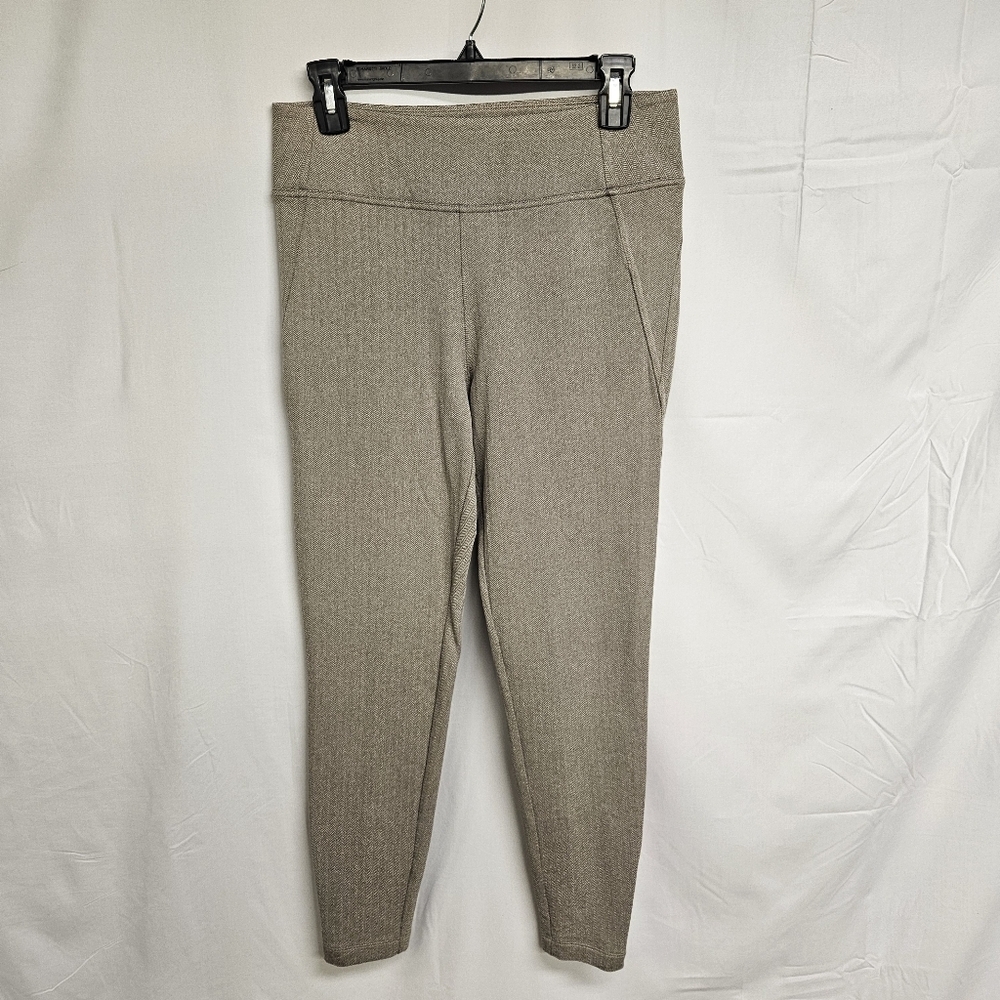 Athleta Delaney Herringbone Tight Womens Medium Elevated Zip Ankles Ret 119$